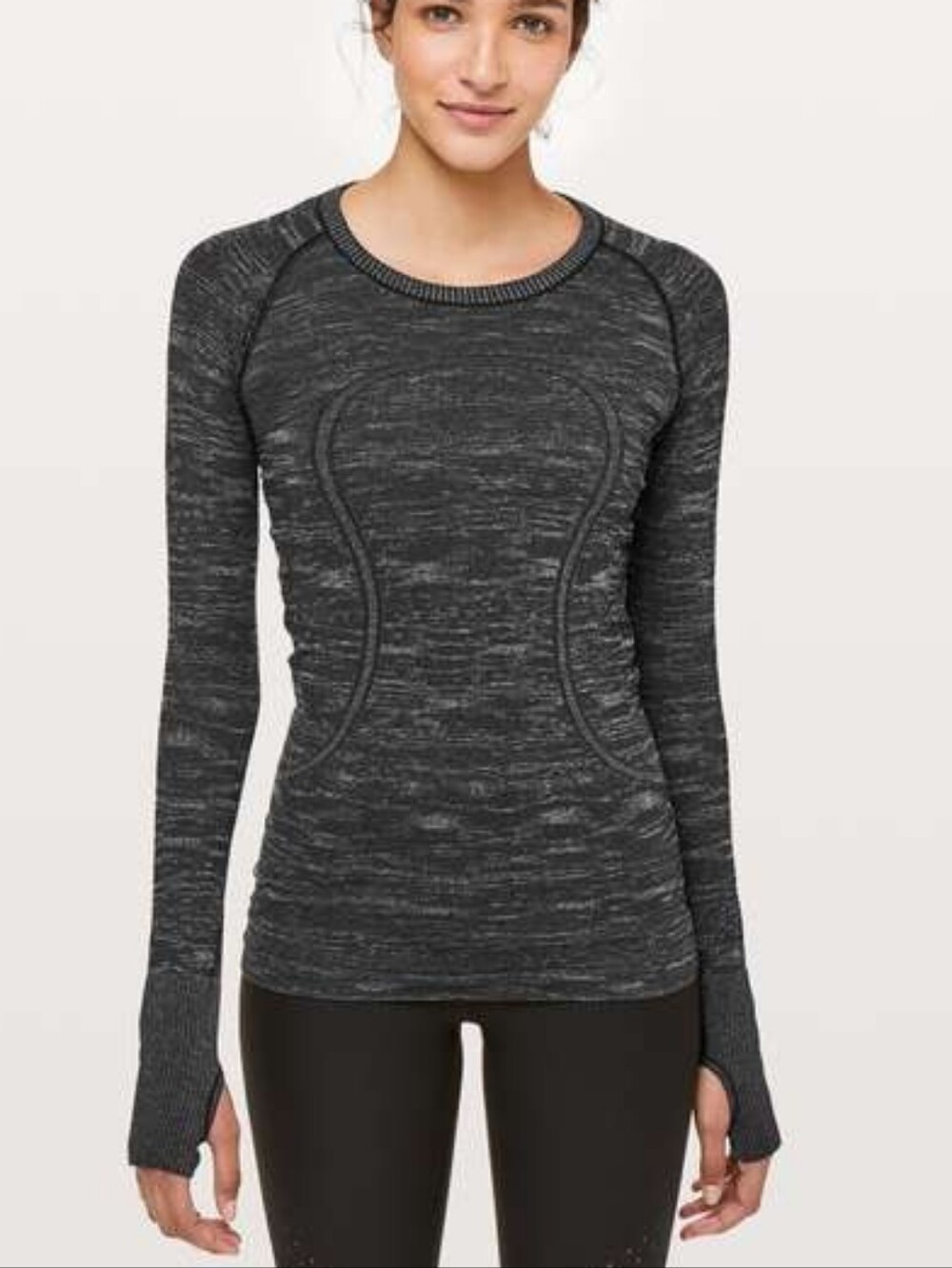 Lululemon Athletica Heathered Charcoal Long Sleeve Top Size 6